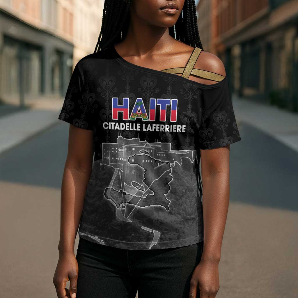 Afro-Haitians Pride Personalized Cross Shoulder Shirt Citadelle Laferriere Veve Vodou