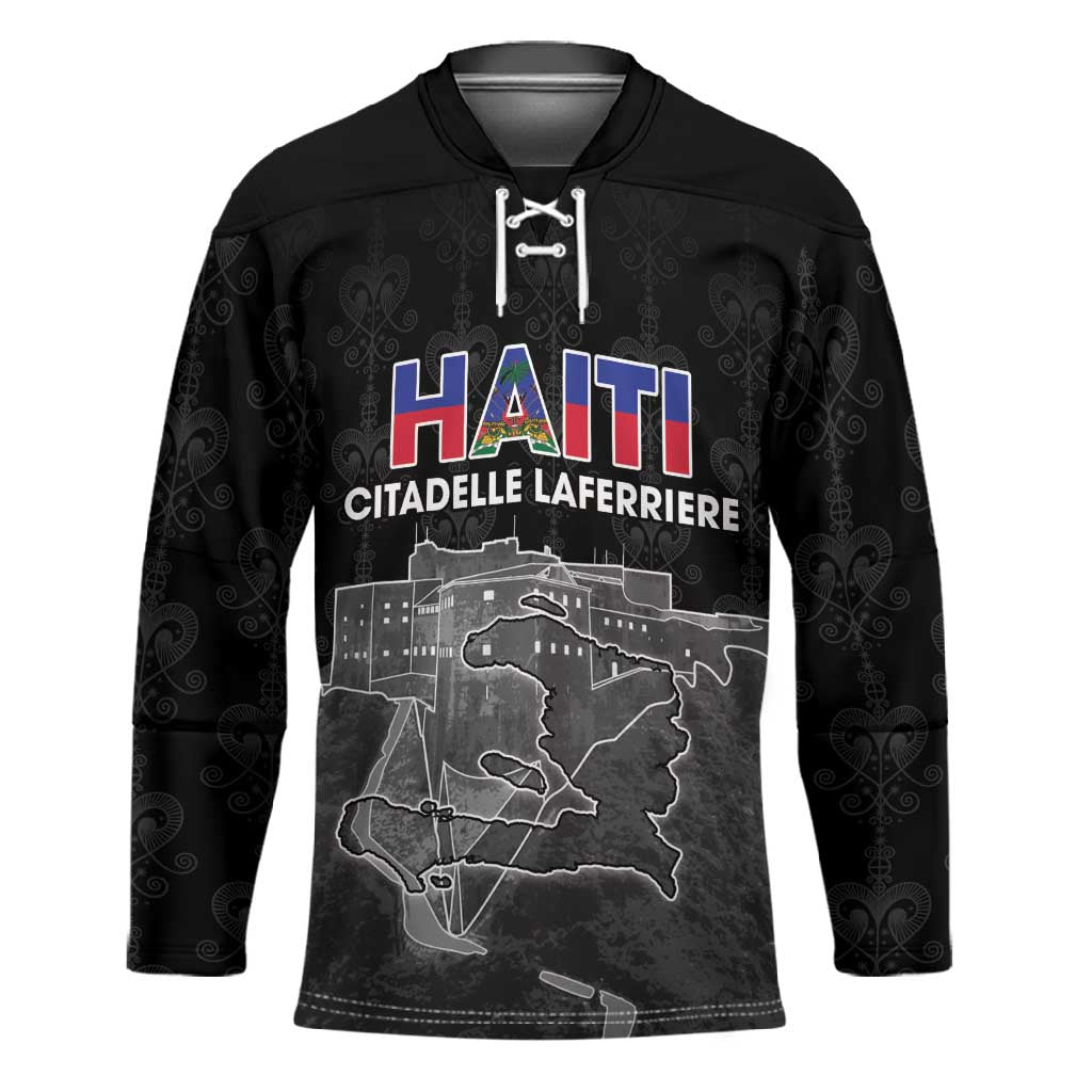 Afro-Haitians Pride Personalized Hockey Jersey Citadelle Laferriere Veve Vodou