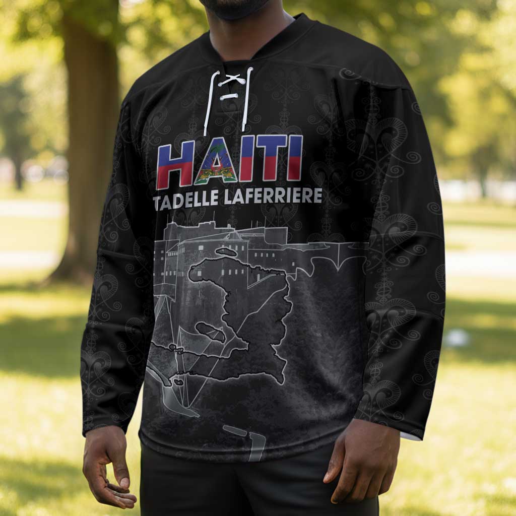 Afro-Haitians Pride Personalized Hockey Jersey Citadelle Laferriere Veve Vodou