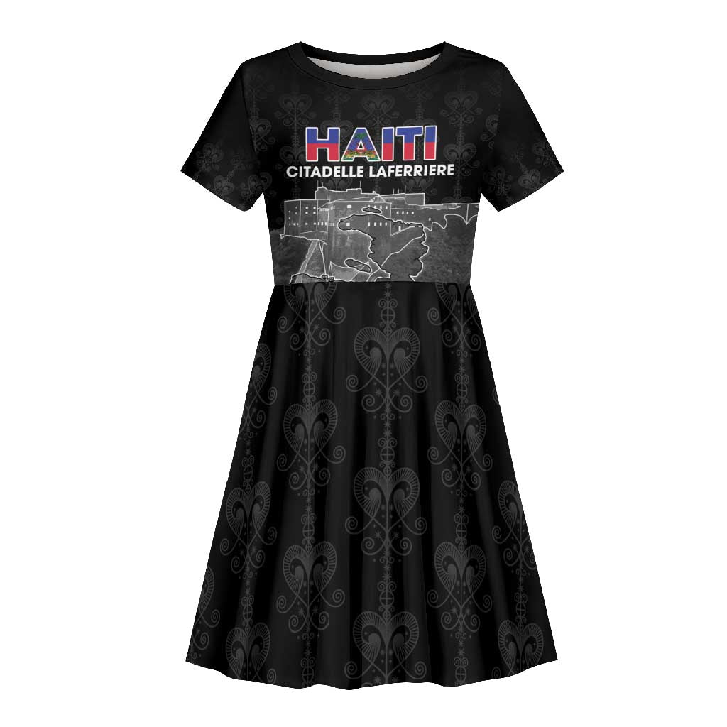 Afro-Haitians Pride Personalized Kid Short Sleeve Dress Citadelle Laferriere Veve Vodou - African Pride