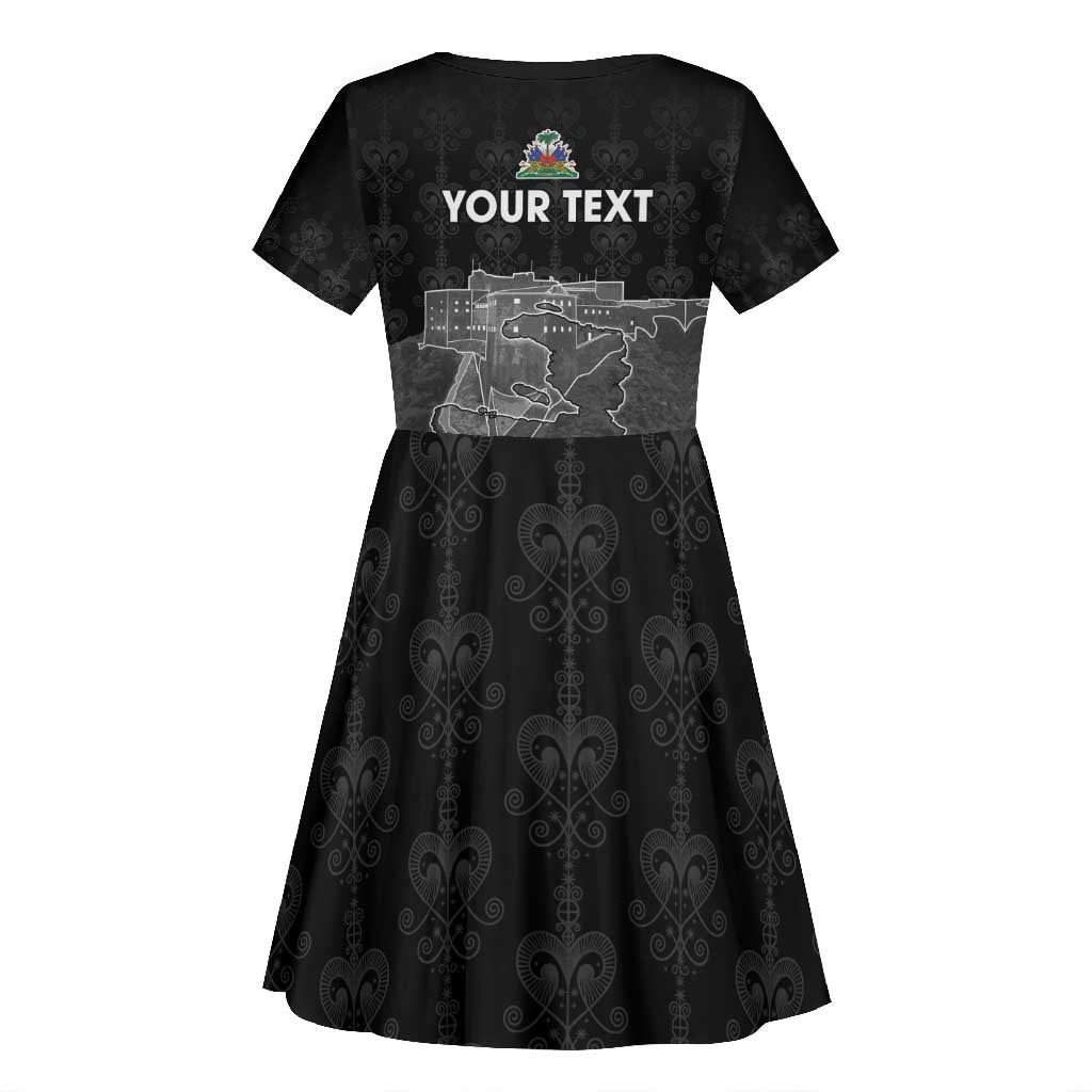 Afro-Haitians Pride Personalized Kid Short Sleeve Dress Citadelle Laferriere Veve Vodou - African Pride