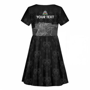 Afro-Haitians Pride Personalized Kid Short Sleeve Dress Citadelle Laferriere Veve Vodou - African Pride