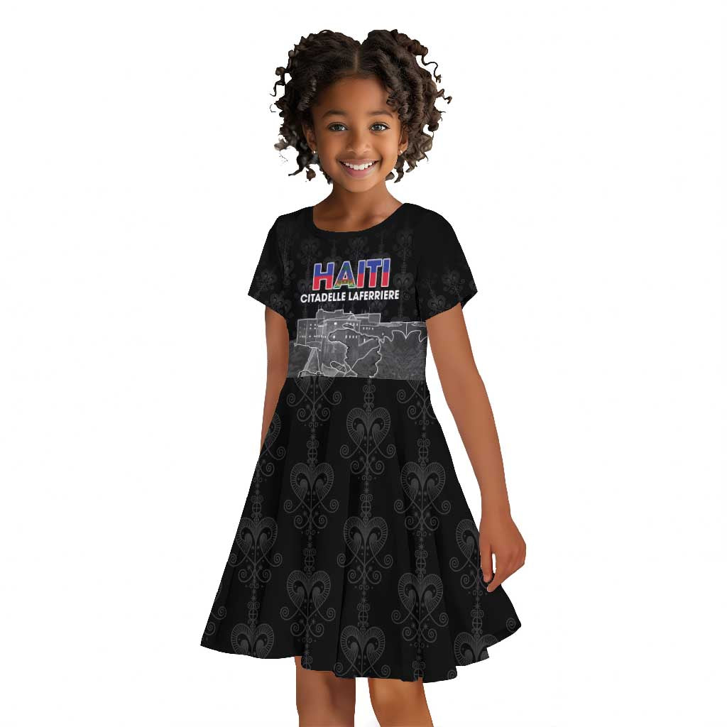 Afro-Haitians Pride Personalized Kid Short Sleeve Dress Citadelle Laferriere Veve Vodou - African Pride
