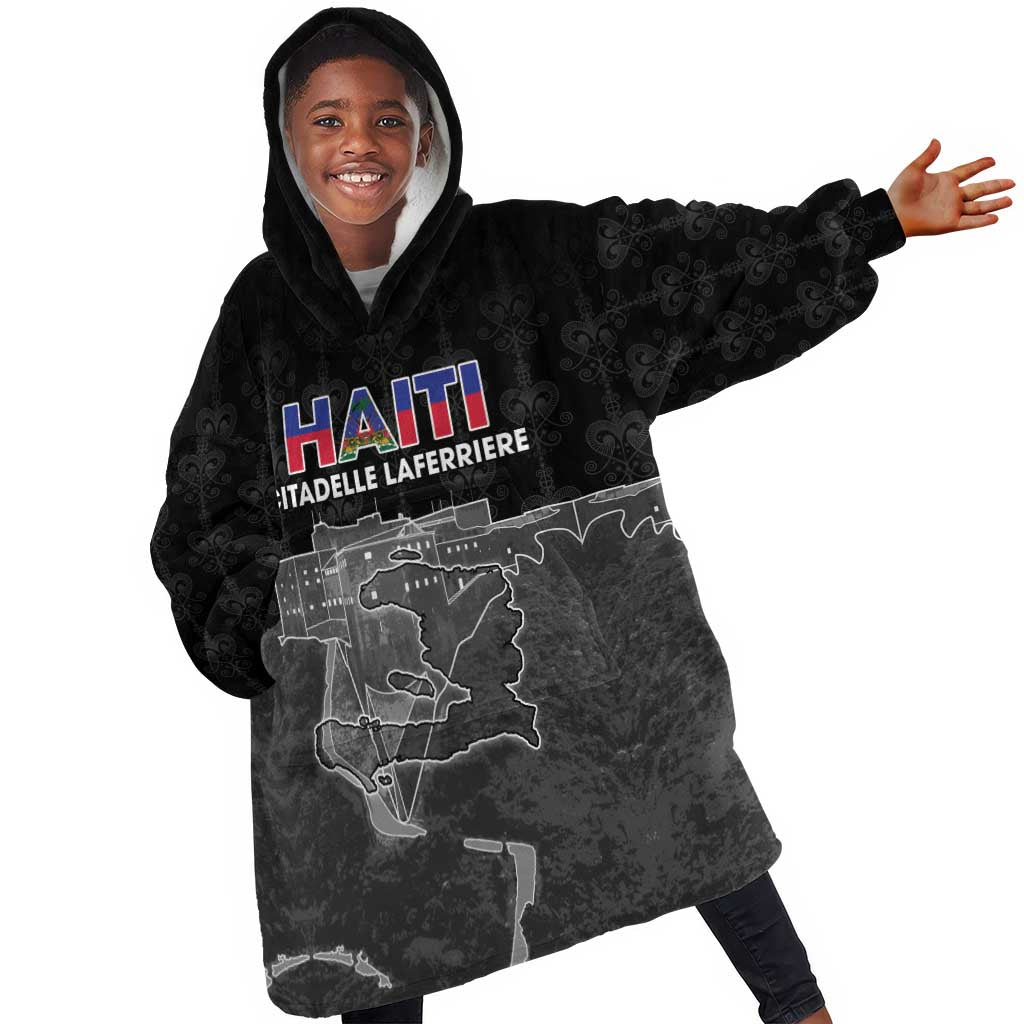 Afro-Haitians Pride Personalized Kid Wearable Blanket Hoodie Citadelle Laferriere Veve Vodou - African Pride