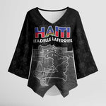 Afro-Haitians Pride Personalized Kimono Sleeve Blouse Citadelle Laferriere Veve Vodou