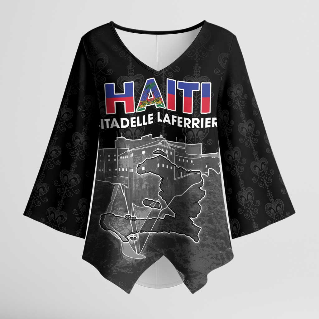Afro-Haitians Pride Personalized Kimono Sleeve Blouse Citadelle Laferriere Veve Vodou