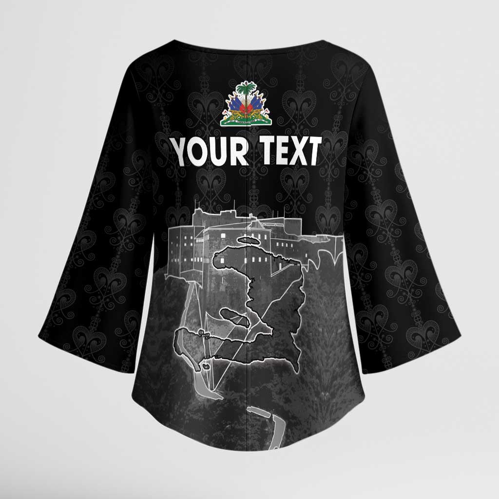 Afro-Haitians Pride Personalized Kimono Sleeve Blouse Citadelle Laferriere Veve Vodou
