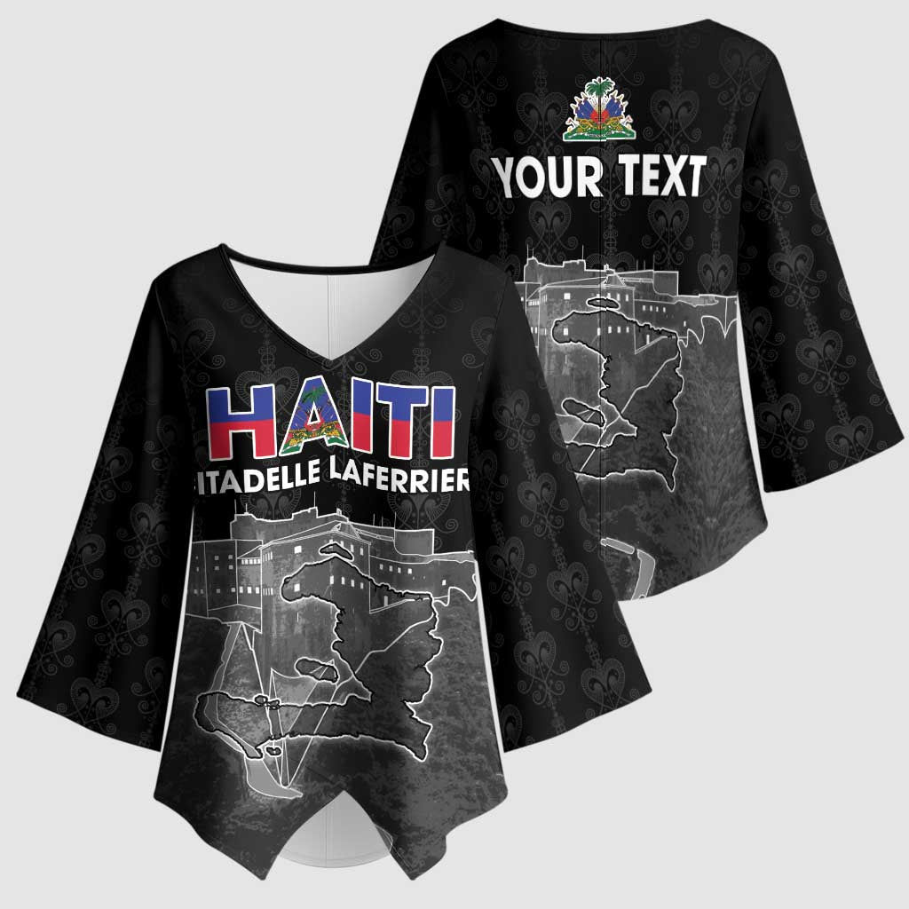 Afro-Haitians Pride Personalized Kimono Sleeve Blouse Citadelle Laferriere Veve Vodou