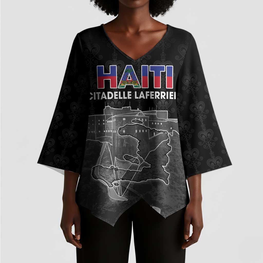 Afro-Haitians Pride Personalized Kimono Sleeve Blouse Citadelle Laferriere Veve Vodou
