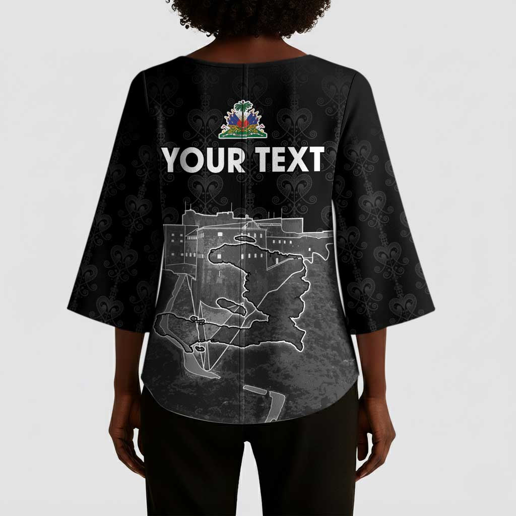 Afro-Haitians Pride Personalized Kimono Sleeve Blouse Citadelle Laferriere Veve Vodou