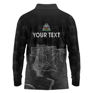 Afro-Haitians Pride Personalized Long Sleeve Polo Shirt Citadelle Laferriere Veve Vodou - African Pride
