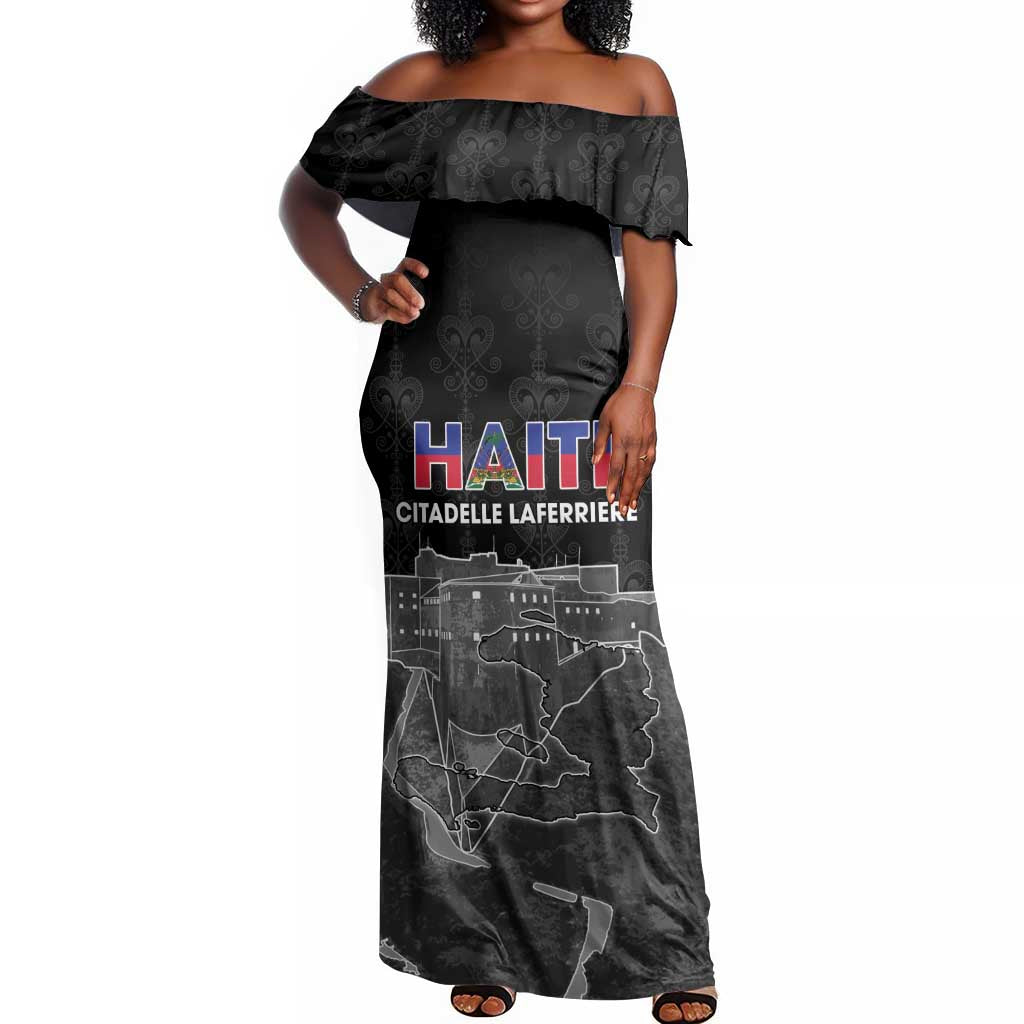 Afro-Haitians Pride Personalized Off Shoulder Maxi Dress Citadelle Laferriere Veve Vodou - African Pride