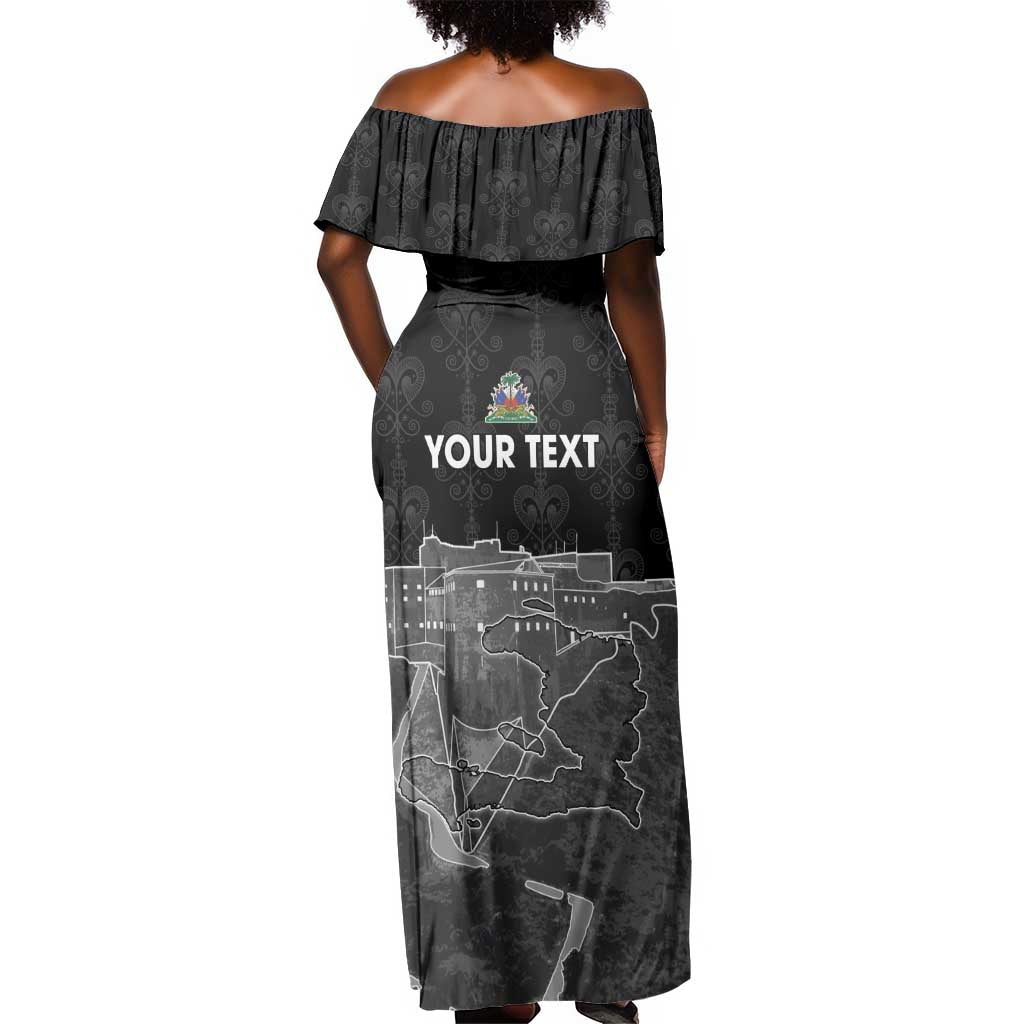 Afro-Haitians Pride Personalized Off Shoulder Maxi Dress Citadelle Laferriere Veve Vodou - African Pride