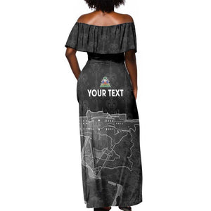 Afro-Haitians Pride Personalized Off Shoulder Maxi Dress Citadelle Laferriere Veve Vodou - African Pride