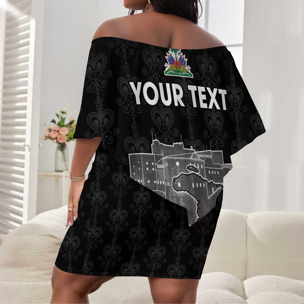 Afro-Haitians Pride Personalized Off Shoulder Short Dress Citadelle Laferriere Veve Vodou - African Pride