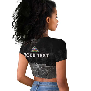 Afro-Haitians Pride Personalized Raglan Cropped T shirt Citadelle Laferriere Veve Vodou - African Pride