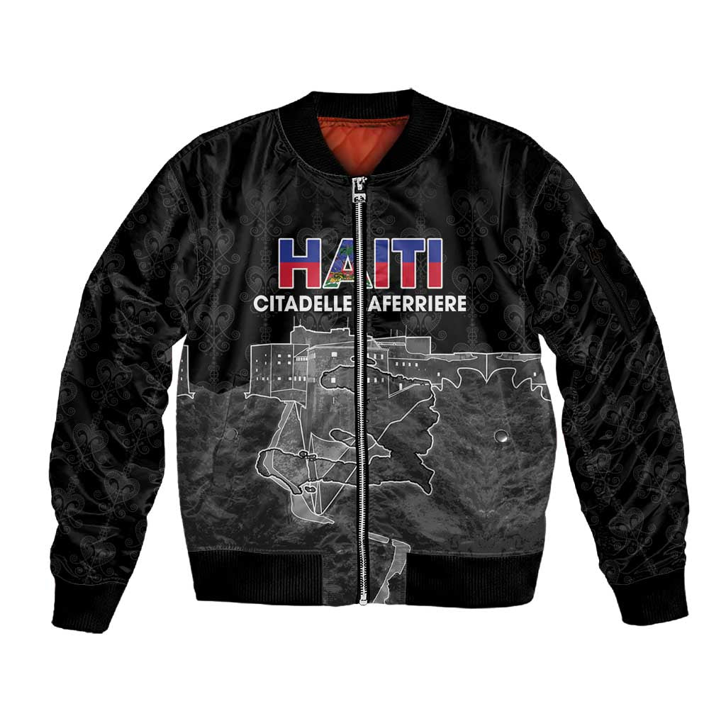 Afro-Haitians Pride Personalized Sleeve Zip Bomber Jacket Citadelle Laferriere Veve Vodou - African Pride