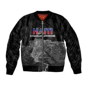 Afro-Haitians Pride Personalized Sleeve Zip Bomber Jacket Citadelle Laferriere Veve Vodou - African Pride