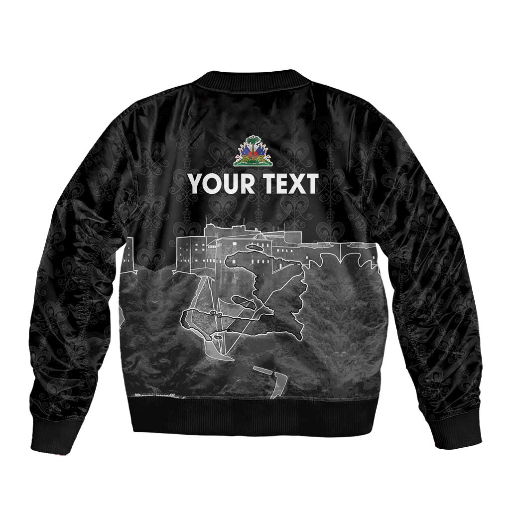 Afro-Haitians Pride Personalized Sleeve Zip Bomber Jacket Citadelle Laferriere Veve Vodou - African Pride