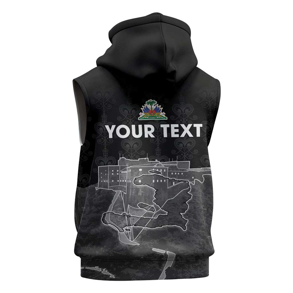 Afro-Haitians Pride Personalized Sleeveless Zip Hoodie Citadelle Laferriere Veve Vodou - African Pride
