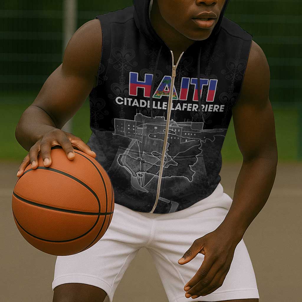 Afro-Haitians Pride Personalized Sleeveless Zip Hoodie Citadelle Laferriere Veve Vodou - African Pride