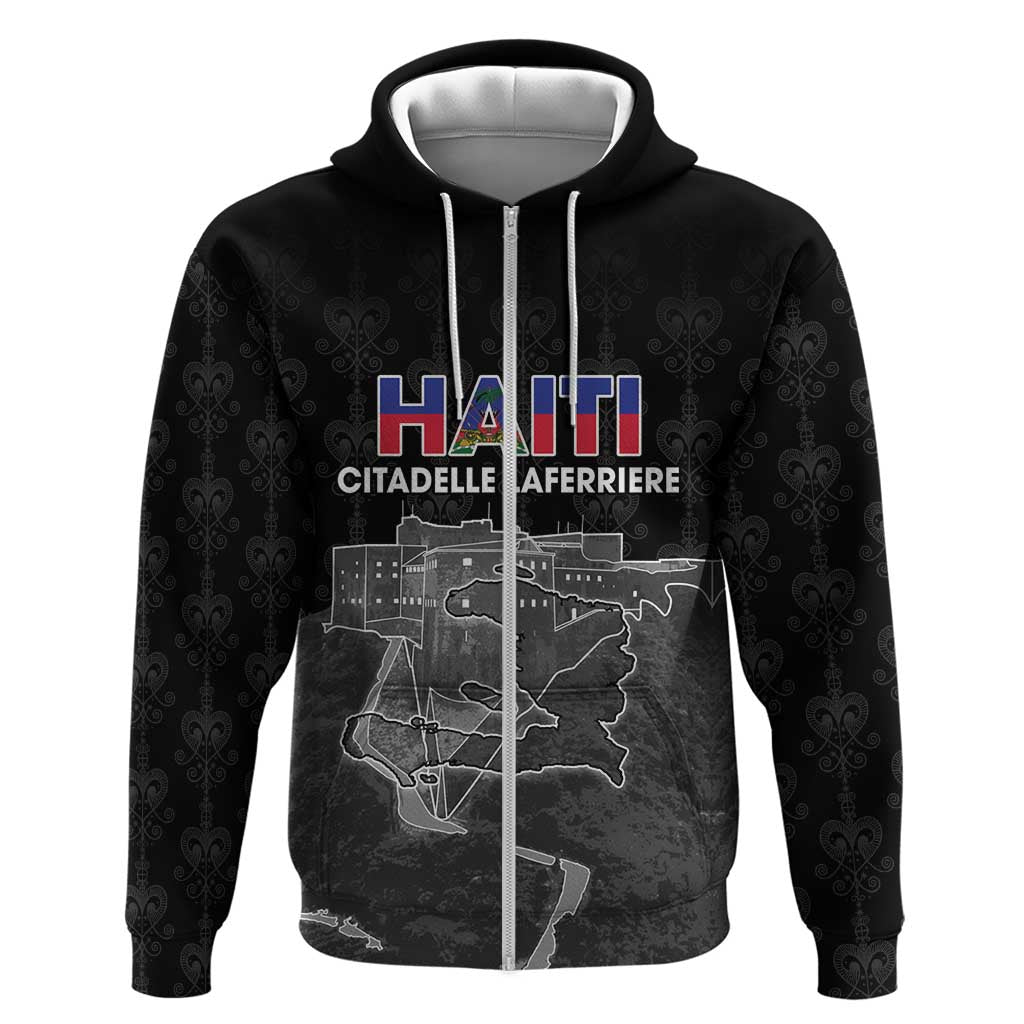 Afro-Haitians Pride Personalized Zip Hoodie Citadelle Laferriere Veve Vodou - African Pride