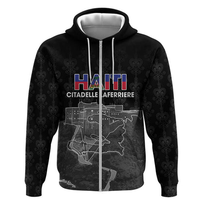 Afro-Haitians Pride Personalized Zip Hoodie Citadelle Laferriere Veve Vodou - African Pride