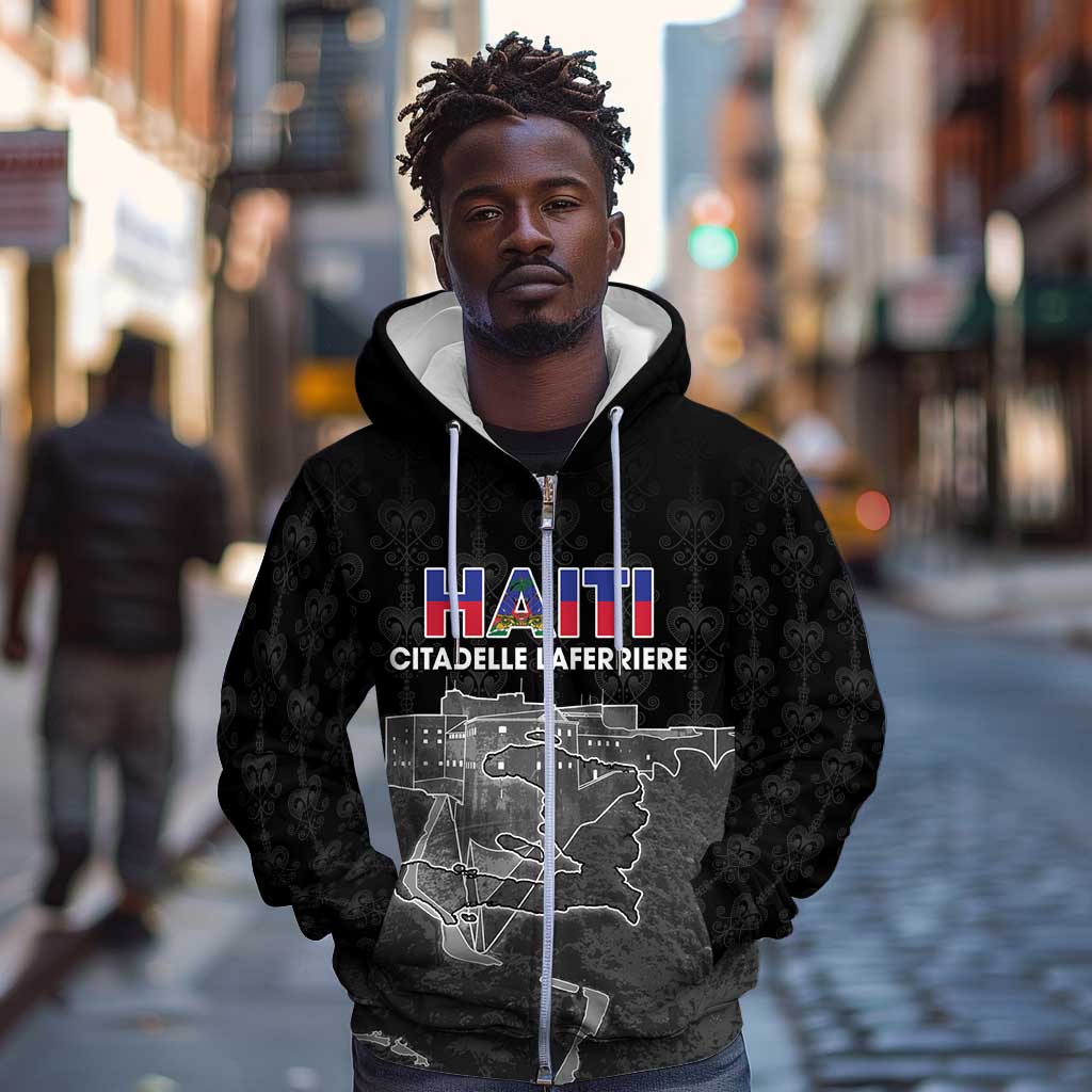Afro-Haitians Pride Personalized Zip Hoodie Citadelle Laferriere Veve Vodou - African Pride