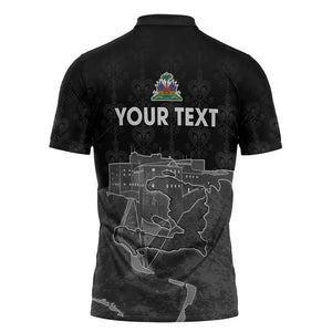 Afro-Haitians Pride Personalized Zipper Polo Shirt Citadelle Laferriere Veve Vodou