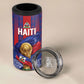 Custom Haiti Football 2026 4 in 1 Can Cooler Tumbler Les Grenadiers Voodoo Veve Pride