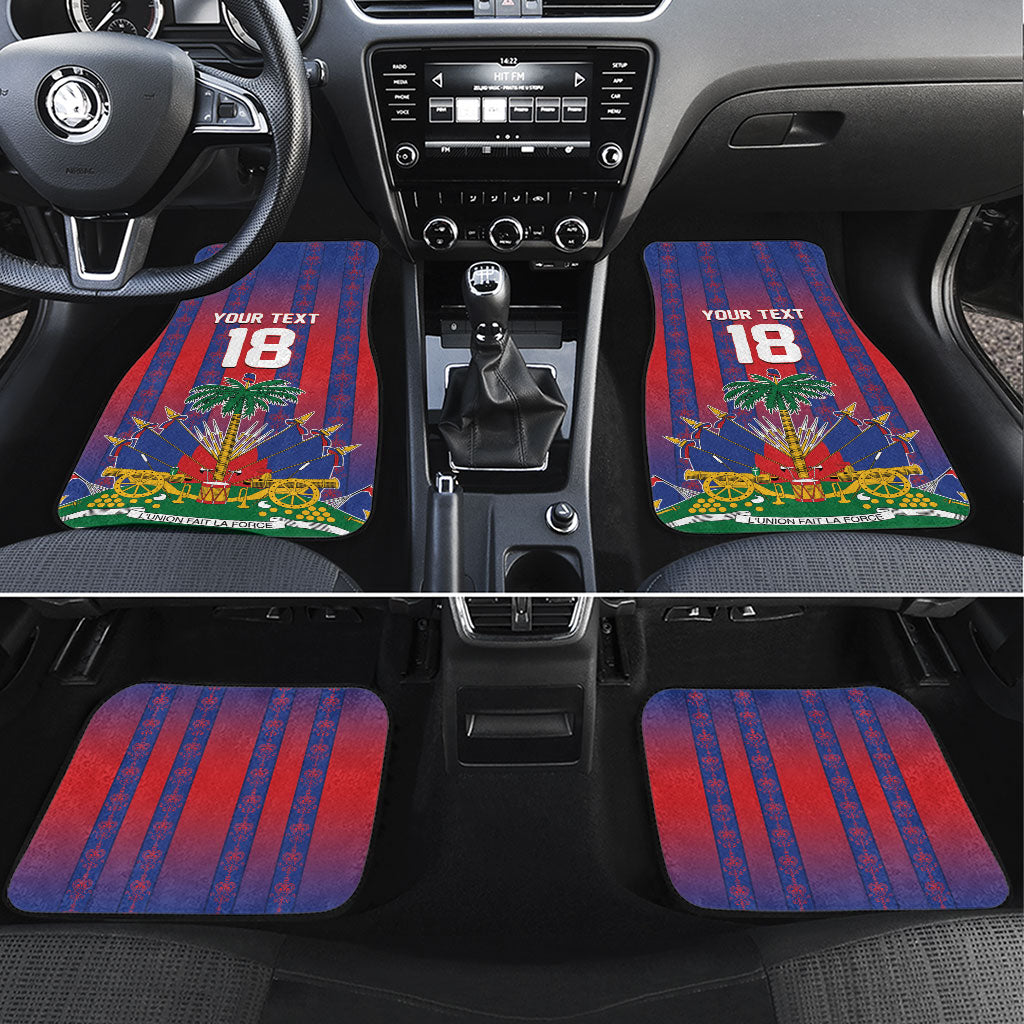 Custom Haiti Football 2026 Car Mats Les Grenadiers Voodoo Veve Pride