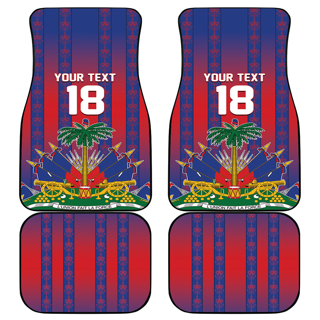 Custom Haiti Football 2026 Car Mats Les Grenadiers Voodoo Veve Pride