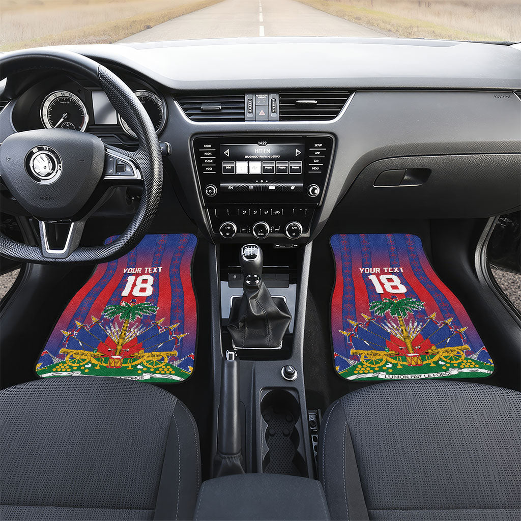 Custom Haiti Football 2026 Car Mats Les Grenadiers Voodoo Veve Pride