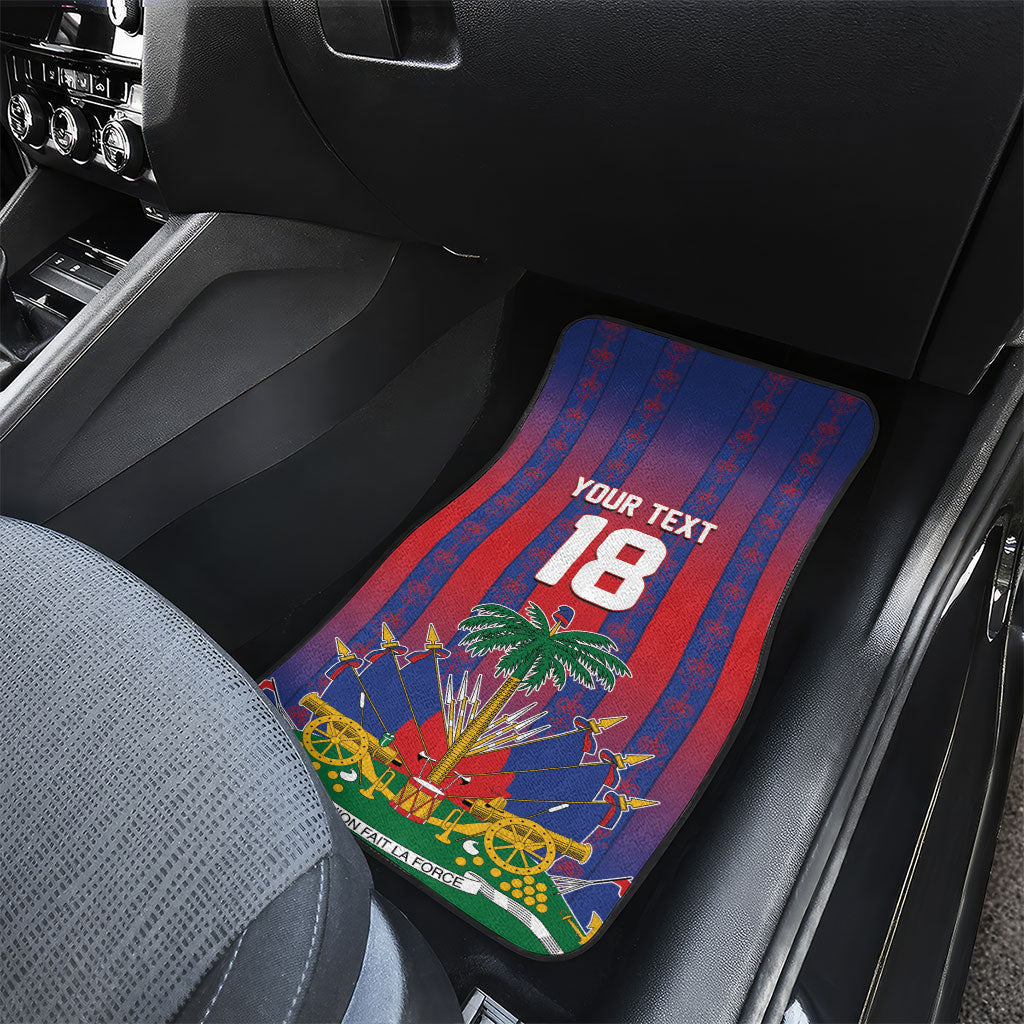 Custom Haiti Football 2026 Car Mats Les Grenadiers Voodoo Veve Pride