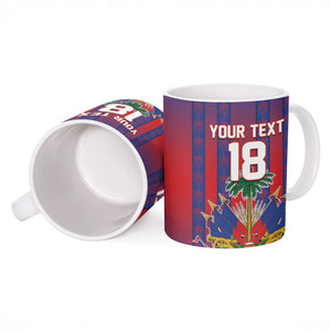 Custom Haiti Football 2026 Ceramic Mug Les Grenadiers Voodoo Veve Pride