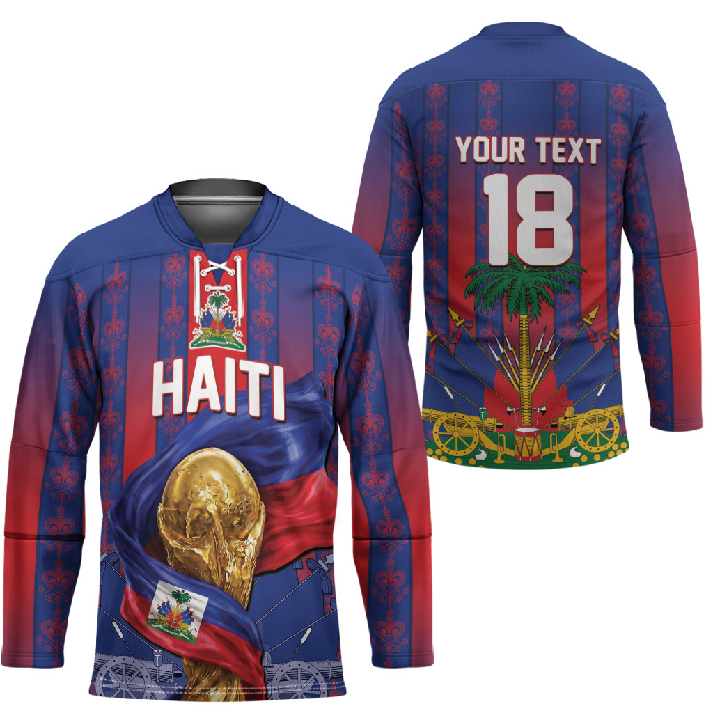 Custom Haiti Football 2026 Hockey Jersey Les Grenadiers Voodoo Veve Pride
