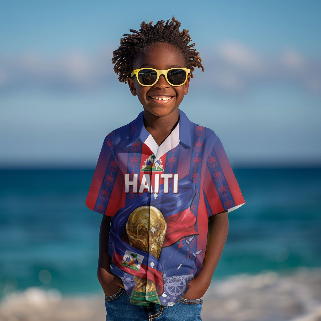 Custom Haiti Football 2026 Kid Hawaiian Shirt Les Grenadiers Voodoo Veve Pride