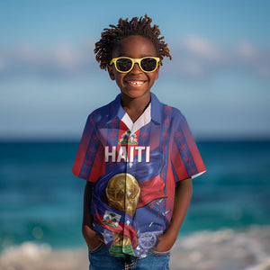 Custom Haiti Football 2026 Kid Hawaiian Shirt Les Grenadiers Voodoo Veve Pride