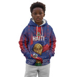 Custom Haiti Football 2026 Kid Hoodie Les Grenadiers Voodoo Veve Pride