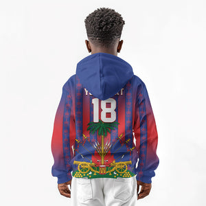 Custom Haiti Football 2026 Kid Hoodie Les Grenadiers Voodoo Veve Pride