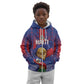 Custom Haiti Football 2026 Kid Hoodie Les Grenadiers Voodoo Veve Pride