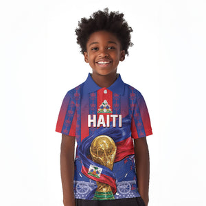 Custom Haiti Football 2026 Kid Polo Shirt Les Grenadiers Voodoo Veve Pride