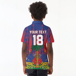 Custom Haiti Football 2026 Kid Polo Shirt Les Grenadiers Voodoo Veve Pride