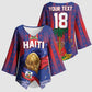 Custom Haiti Football 2026 Kimono Sleeve Blouse Les Grenadiers Voodoo Veve Pride