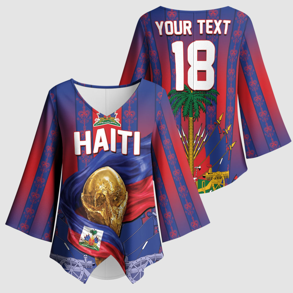 Custom Haiti Football 2026 Kimono Sleeve Blouse Les Grenadiers Voodoo Veve Pride