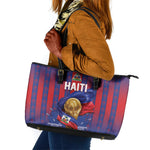 Haiti Football 2026 Leather Tote Bag Les Grenadiers Voodoo Veve Pride