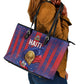 Haiti Football 2026 Leather Tote Bag Les Grenadiers Voodoo Veve Pride