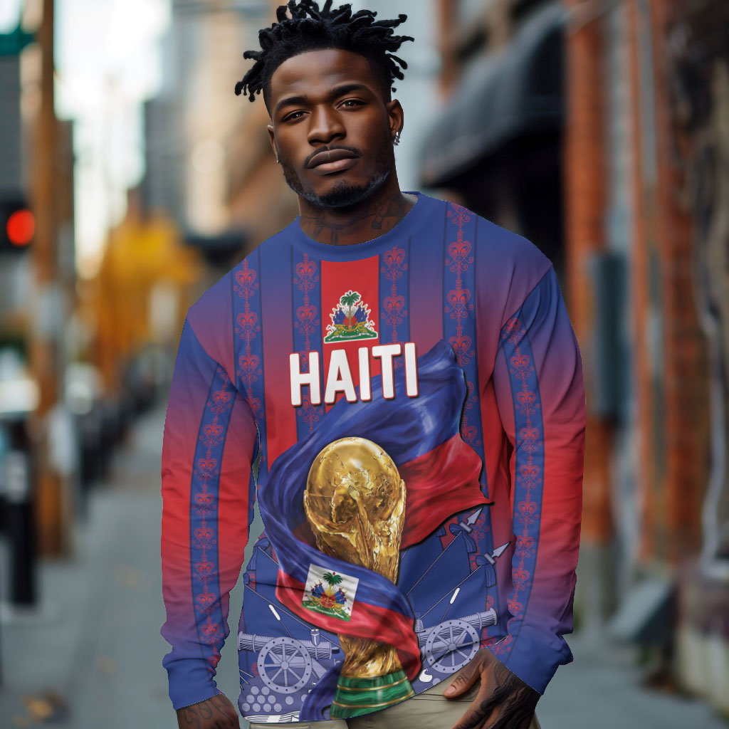 Custom Haiti Football 2026 Long Sleeve Shirt Les Grenadiers Voodoo Veve Pride