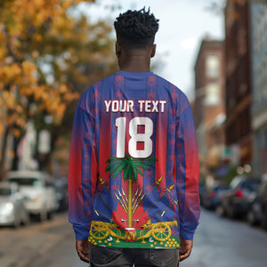 Custom Haiti Football 2026 Long Sleeve Shirt Les Grenadiers Voodoo Veve Pride