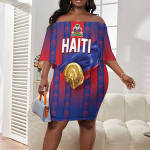 Custom Haiti Football 2026 Off Shoulder Short Dress Les Grenadiers Voodoo Veve Pride